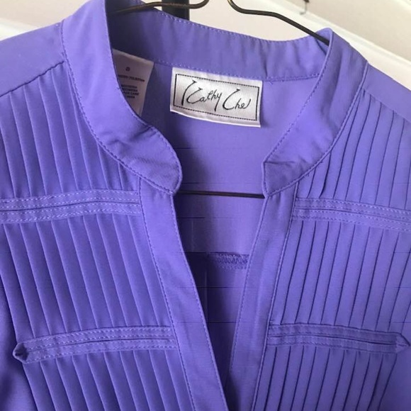 Kathy Che Lavender Blouse S - Picture 2 of 3